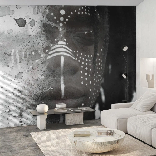 Selbstklebende Fototapete Deluxe Sticker - Entdecke den Urgeist - Porträt einer Frau, Frau, Afroamerikaner - 250x175 cm