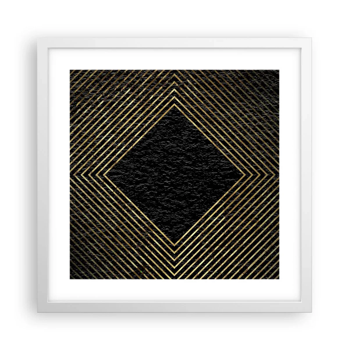 Poster in einem weißen Rahmen - Geometrie im glamourösen Stil - 40x40 cm