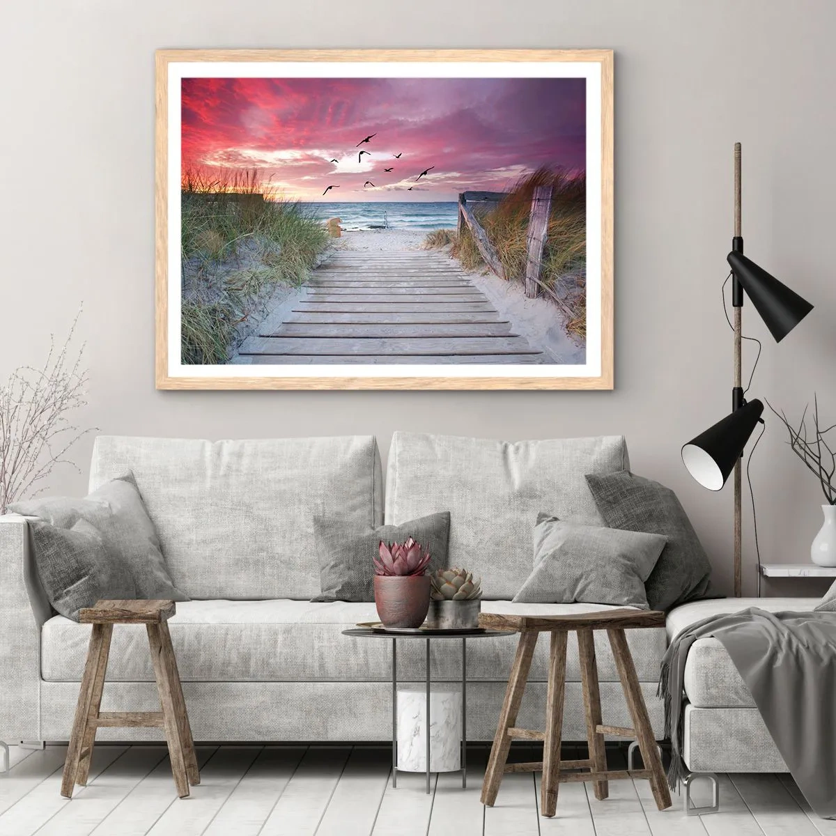 Poster in einem Rahmen aus heller Eiche - Baltischer Eindruck - 91x61 cm