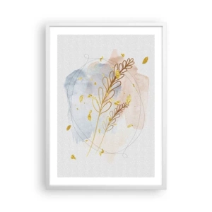 Poster in einem weißen Rahmen - Goldenr Hauch - 50x70 cm