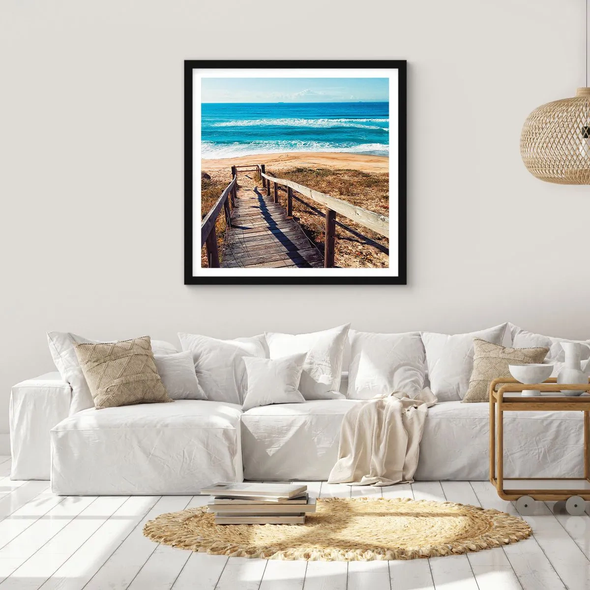 Poster in einem schwarzem Rahmen - Lauf! - 60x60 cm