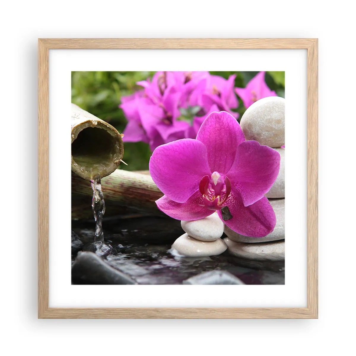 Poster in einem Rahmen aus heller Eiche - Du ruhst dich schon aus - 40x40 cm