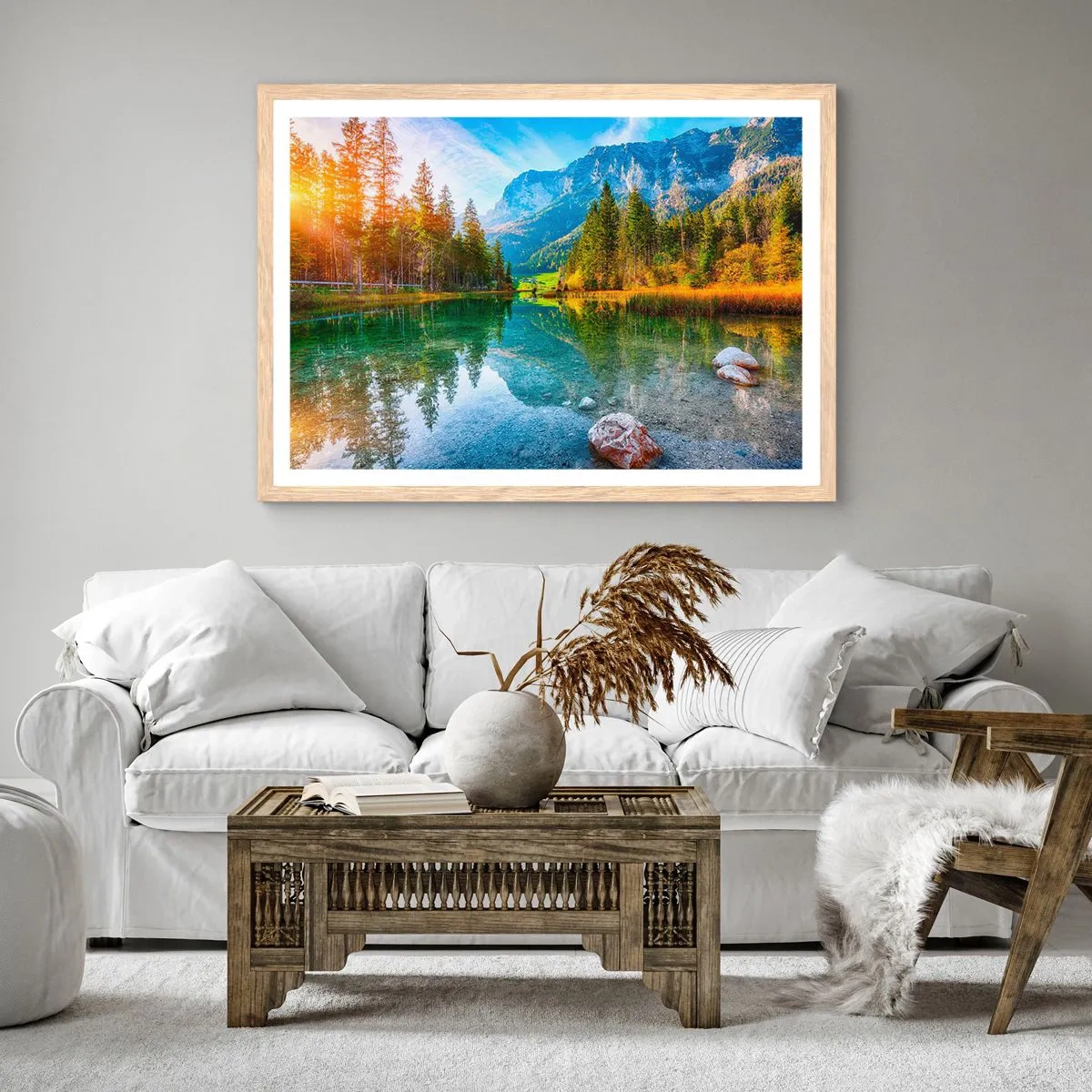 Poster in einem Rahmen aus heller Eiche - Die Sanftheit des Herbstes - 100x70 cm