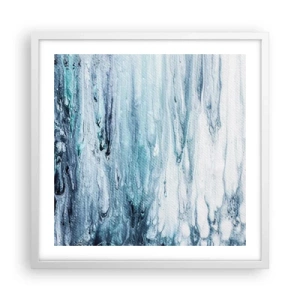 Poster in einem weißen Rahmen - Blaue Eiszapfen - 50x50 cm