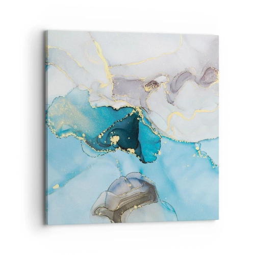 Bild auf Leinwand - Leinwandbild - Eine Studie über das Zusammentreffen von Grau und Türkis - 70x70 cm