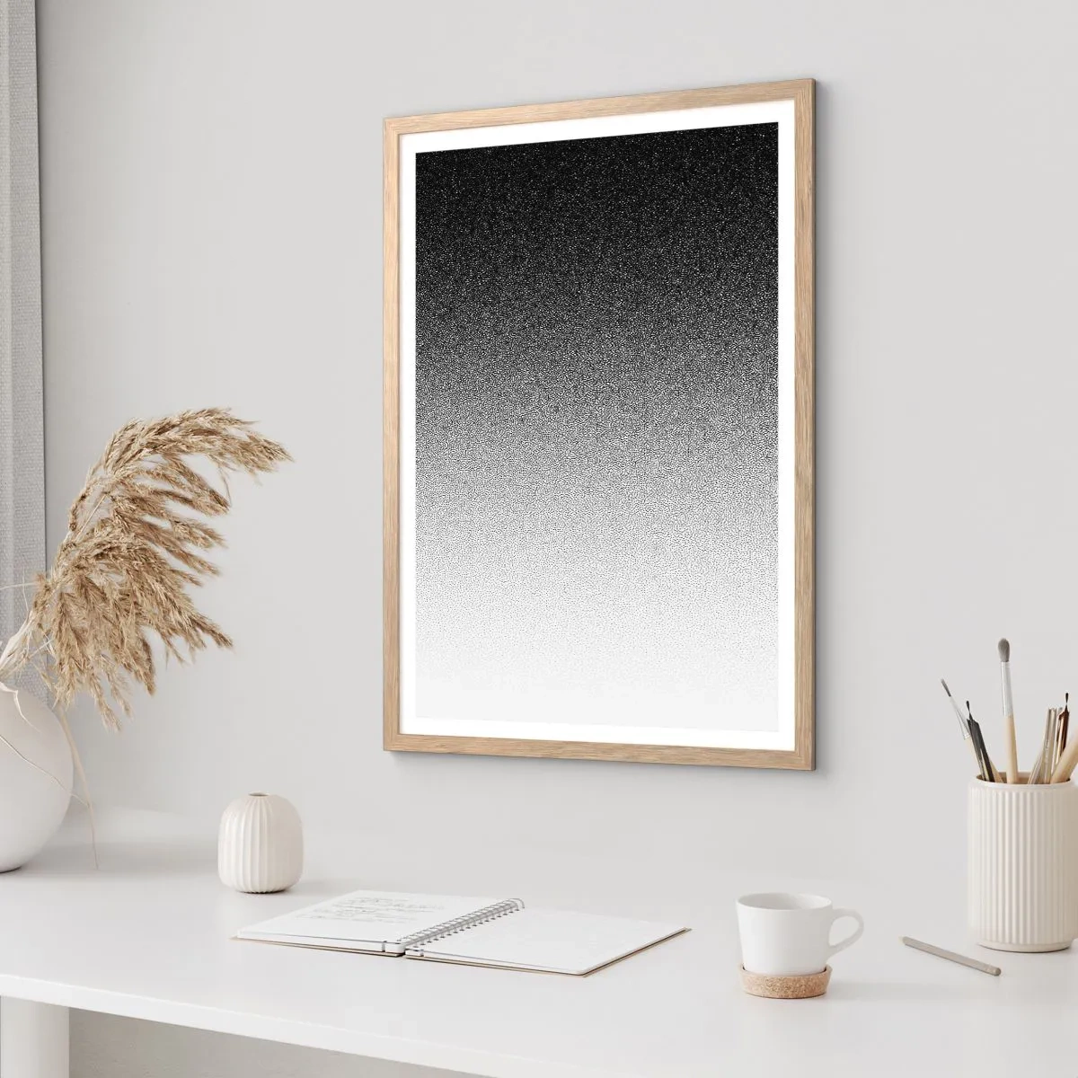 Poster in einem Rahmen aus heller Eiche - Dem Licht entgegen - 50x70 cm