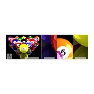 Fototapetenmuster Standard Eco - Verschiedene Spielfarben - Sport, Billard, Billardkugeln - 100x30 cm