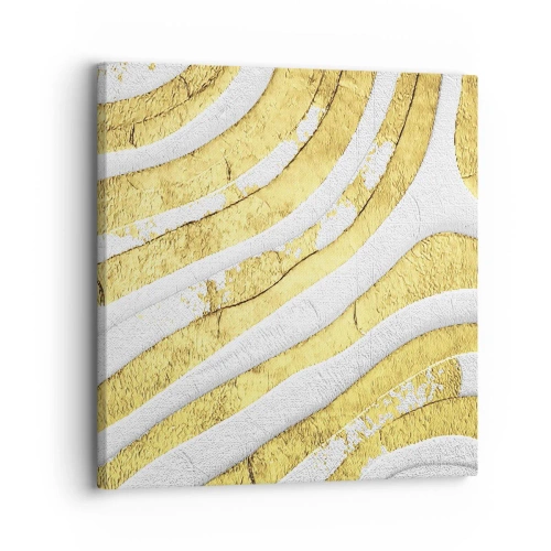 Bild auf Leinwand - Leinwandbild - Komposition in Weiß und Gold - 30x30 cm