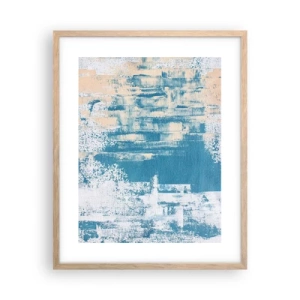 Poster in einem Rahmen aus heller Eiche - Durch einen Eiszapfen - 40x50 cm