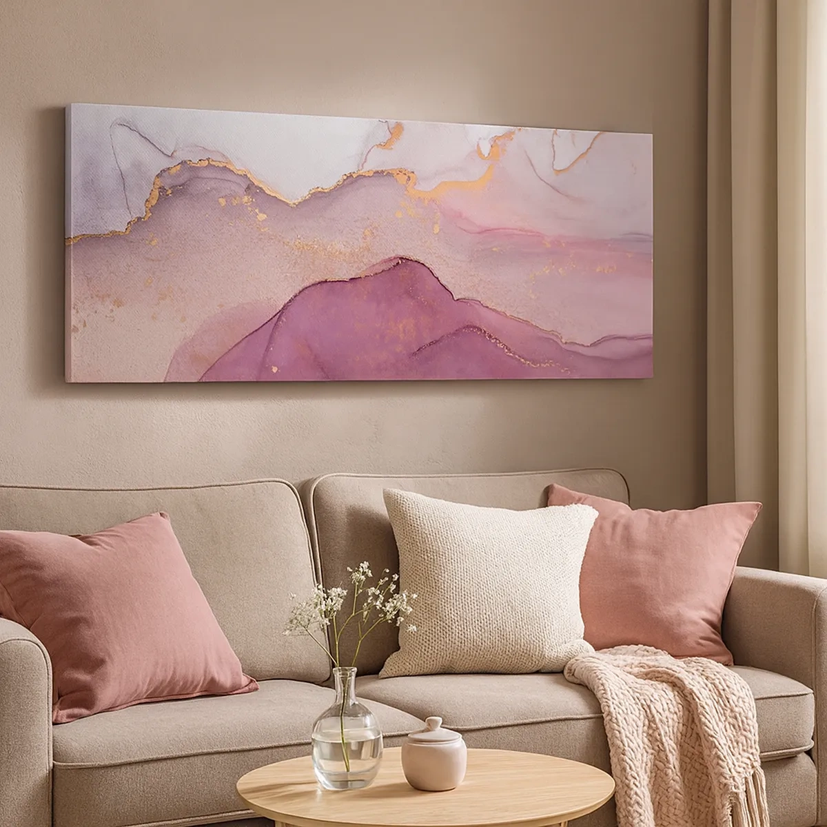 Bild auf Leinwand - Leinwandbild - Violett und lila Wellen - 30x30 cm