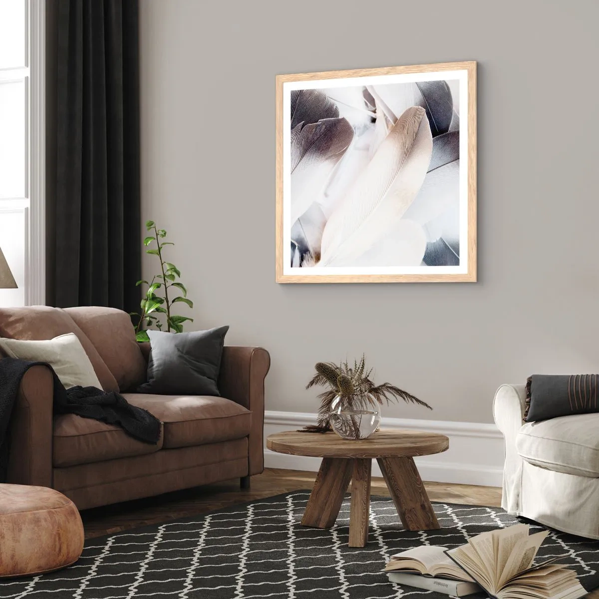 Poster in einem Rahmen aus heller Eiche - Fast engelhaft - 50x50 cm
