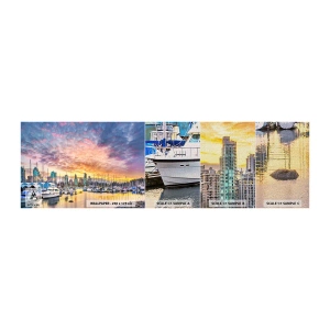 Fototapeten Muster Premium Canvas - Die Stadt der tausend Seefahrer - Landschaft, Stadt, Hafen - 100x30 cm