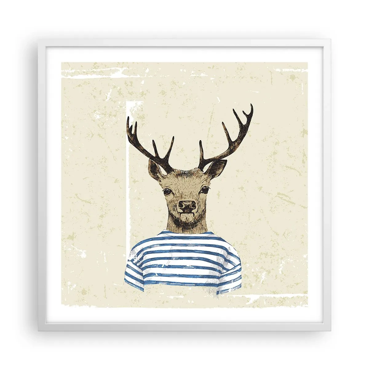 Poster in einem weißen Rahmen - Weil ich gestreifte T-Shirts mag! - 60x60 cm