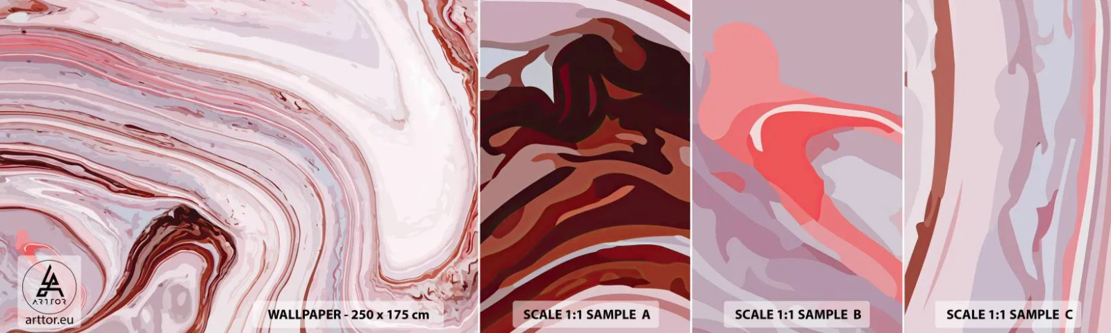 Fototapetenmuster Standard Eco - Geradeaus, dann rechts runter - Abstraktion, Stück, Modernes Muster - 100x30 cm
