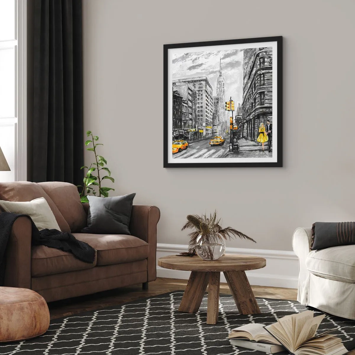 Poster in einem schwarzem Rahmen - Eine New Yorker Geschichte - 50x50 cm