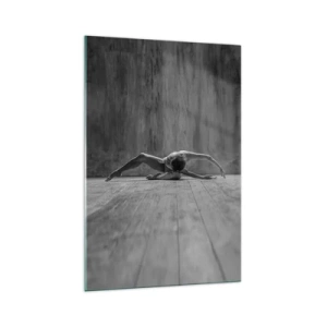 Glasbild - Bild auf glas - Eine Tänzerin in künstlerischer Pose - 70x100cm - Symmetrie gefunden - Moderne Wanddekoration für Wohnzimmer und Schlafzimmer ARTTOR
