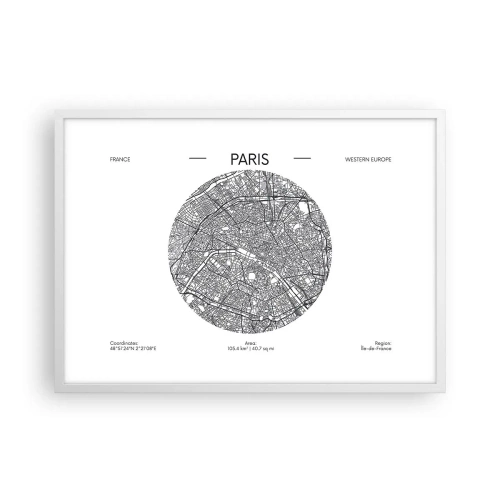 Poster in einem weißen Rahmen - Anatomie von Paris - 70x50 cm