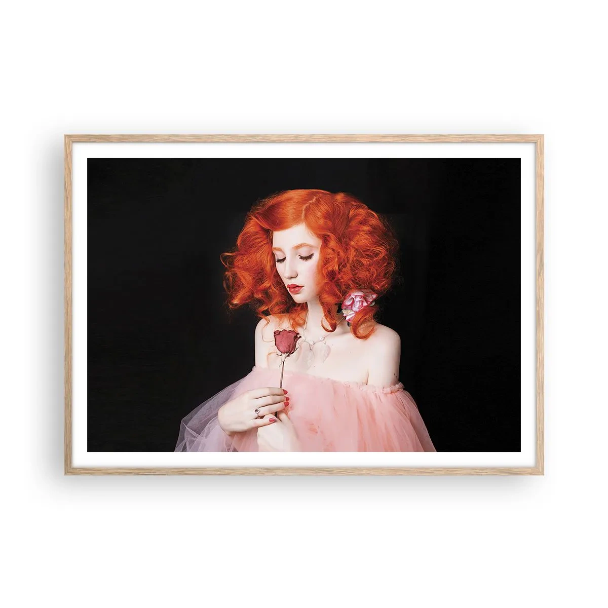 Poster in einem Rahmen aus heller Eiche - Im barocken Stil - 100x70 cm