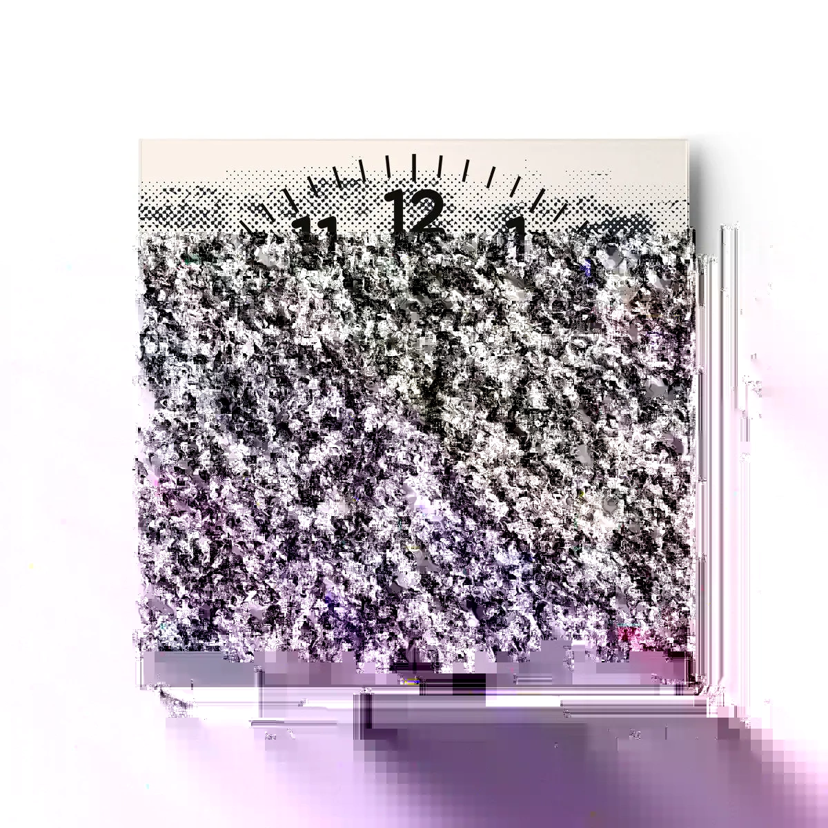 Wanduhr - Glasuhr - Nebelige Komposition - 40x40 cm