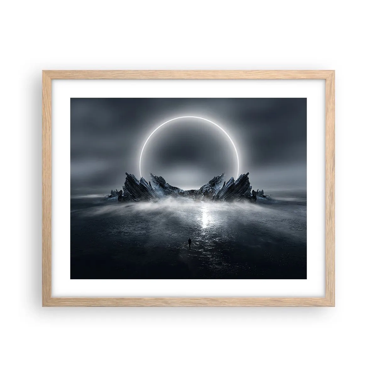 Poster in einem Rahmen aus heller Eiche - Ende der Geschichte - 50x40 cm