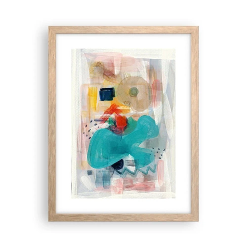 Poster in einem Rahmen aus heller Eiche - Buntes Spiel - 30x40 cm