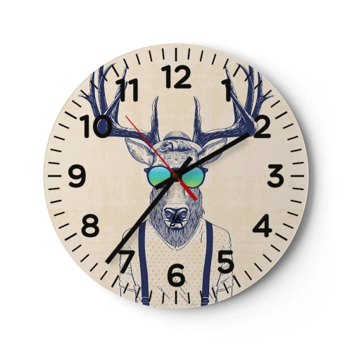 Wanduhr - Glasuhr - Wen hast du erwartet? - 40x40 cm