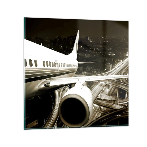 Glasbild - Bild auf glas - In die Nacht fliegen - 40x40 cm