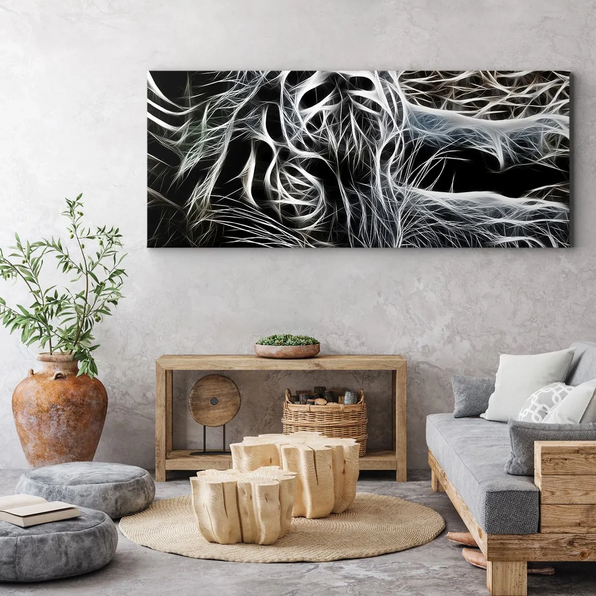 Bild auf Leinwand - Leinwandbild - Eine Studie über die Leichtigkeit der Katze - 100x40 cm