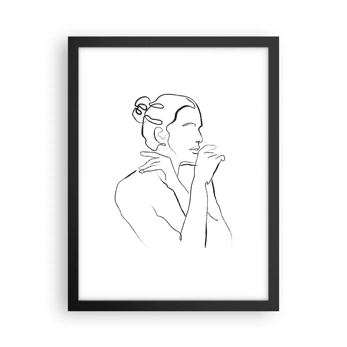 Poster in einem schwarzem Rahmen - Akt: ein sinnliches Geheimnis - 30x40 cm