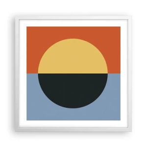 Poster in einem weißen Rahmen - Eine Komposition aus Wärme und Kühle - 50x50 cm