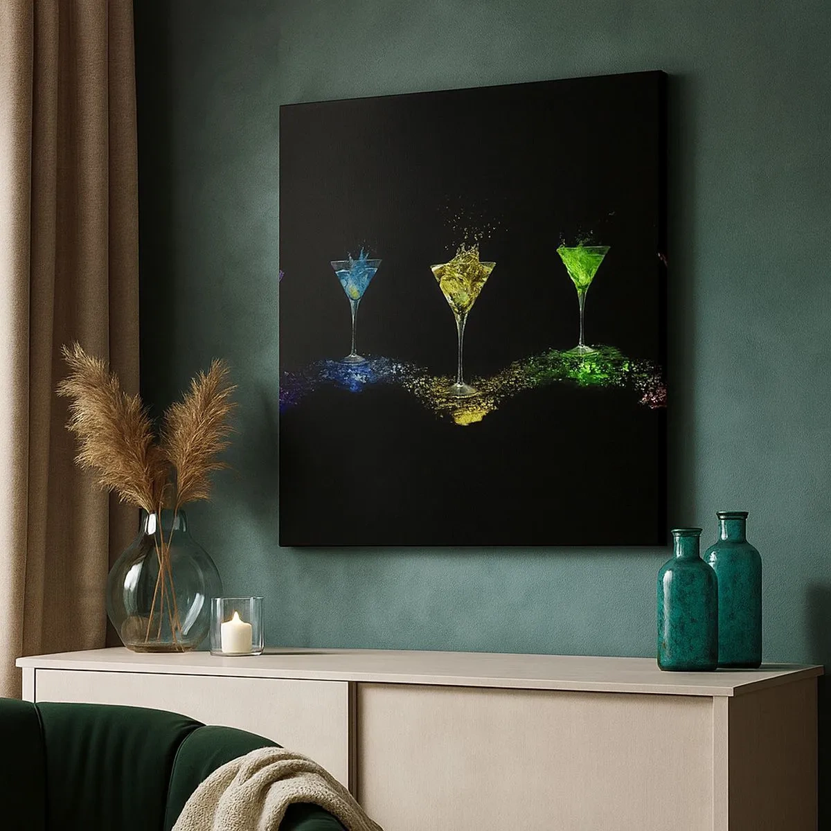 Bild auf Leinwand - Leinwandbild - Farben der Freude in Kristallglas - 30x30 cm