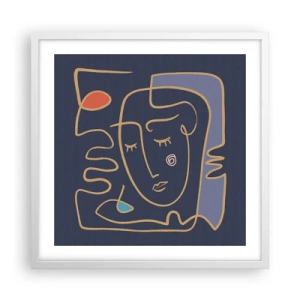 Poster in einem weißen Rahmen - In Gedanken - 50x50 cm