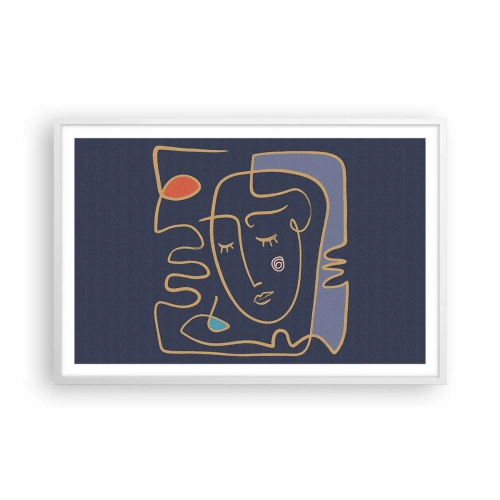 Poster in einem weißen Rahmen - In Gedanken - 91x61 cm