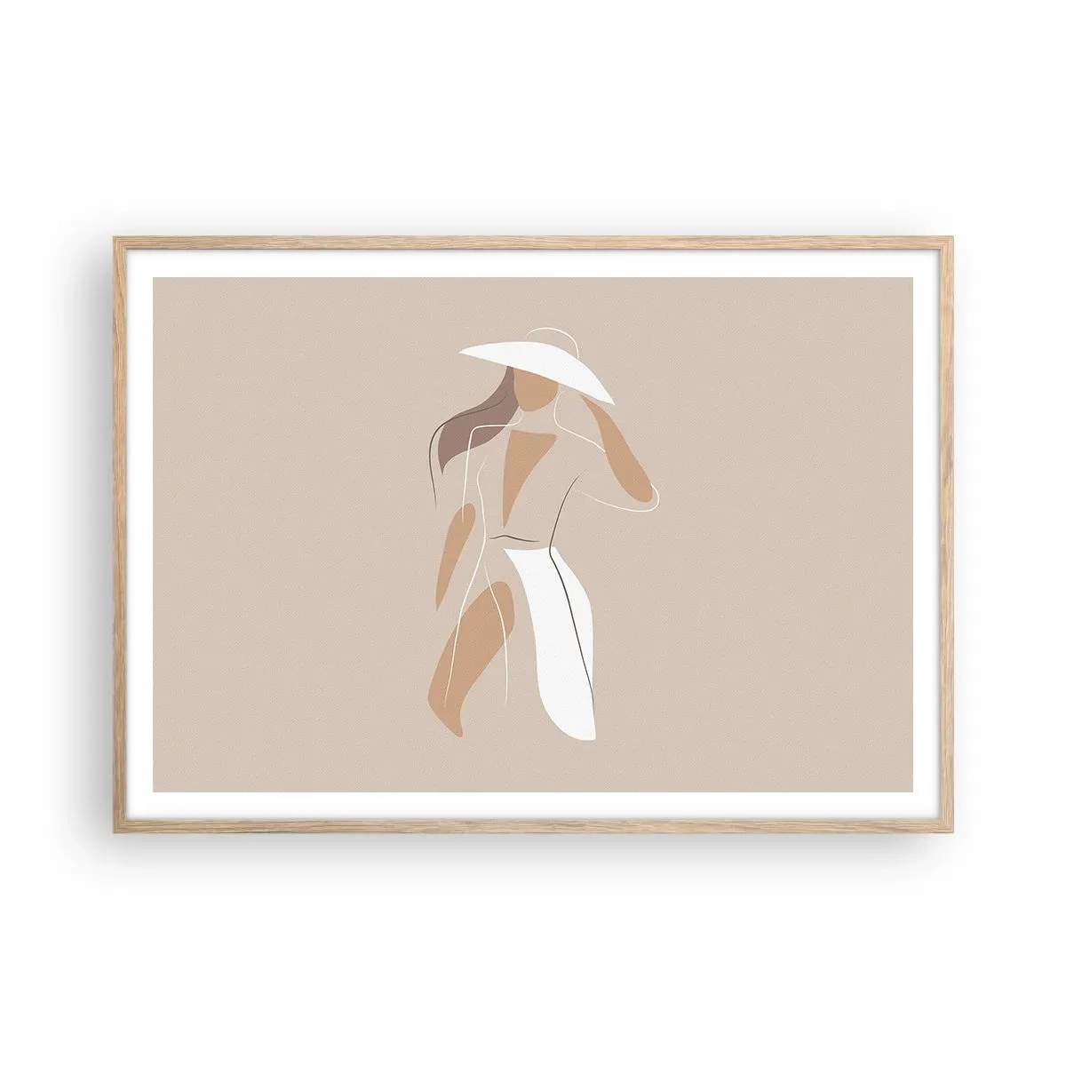 Poster in einem Rahmen aus heller Eiche - Mode macht Spaß - 100x70 cm