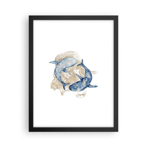 Poster in einem schwarzem Rahmen - Freundschaft oder Liebe? - 30x40 cm