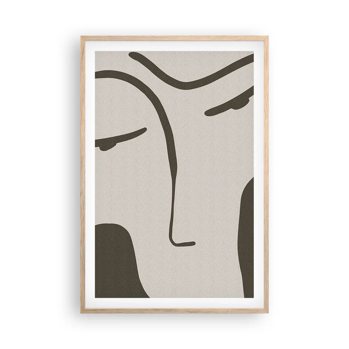 Poster in einem Rahmen aus heller Eiche - Wie ein Modigliani-Gemälde - 61x91 cm