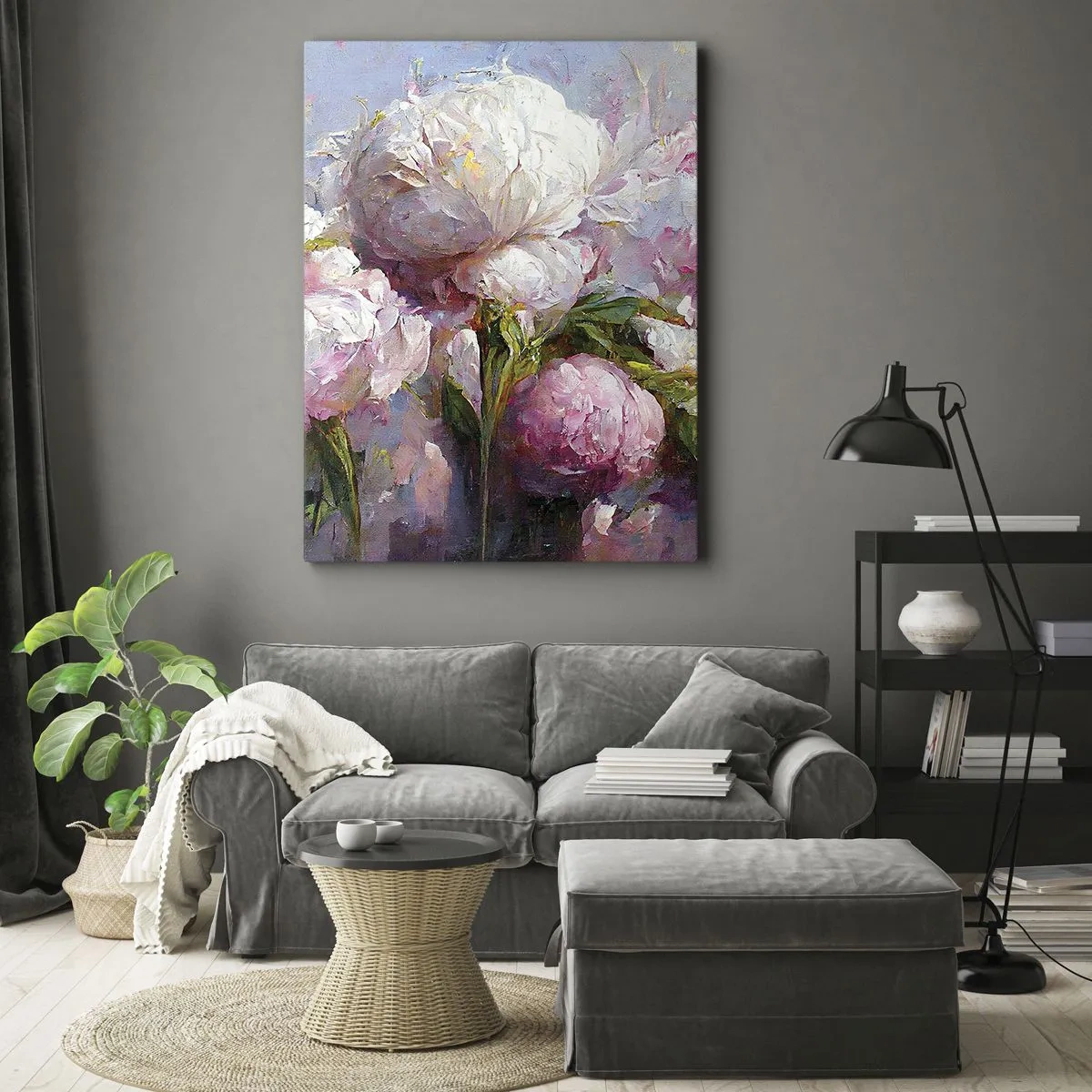 Bild auf Leinwand - Leinwandbild - Strauß voller Leben - 45x80 cm