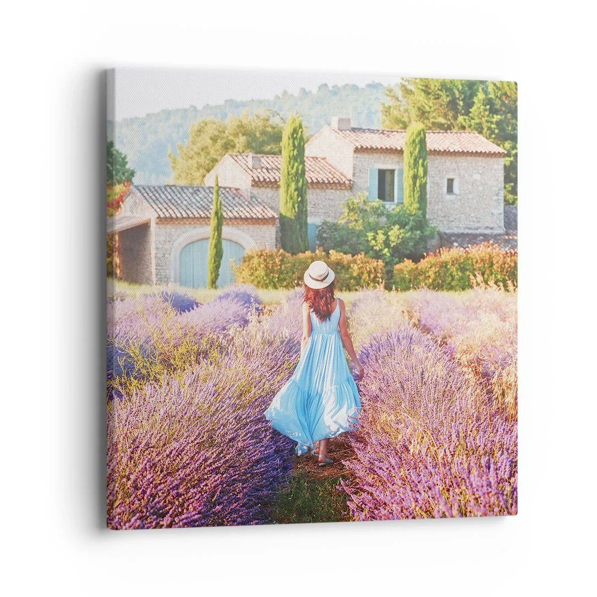 Bild auf Leinwand - Leinwandbild - Lavendel Mädchen - 40x40 cm