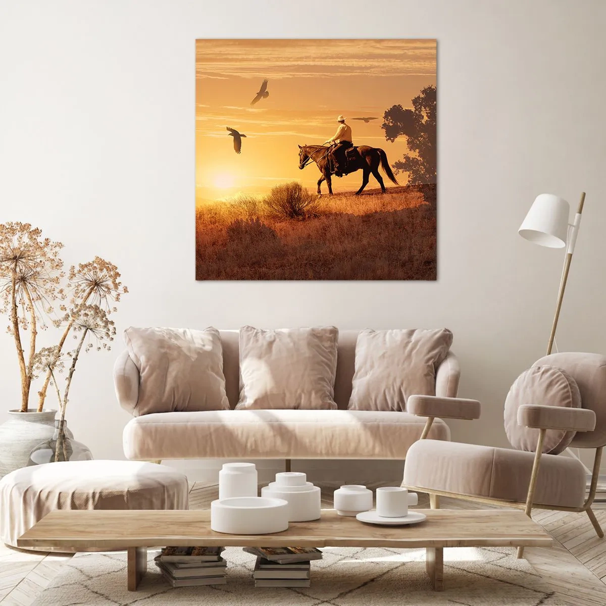 Bild auf Leinwand - Leinwandbild - Allein durch die Prärie - 40x40 cm