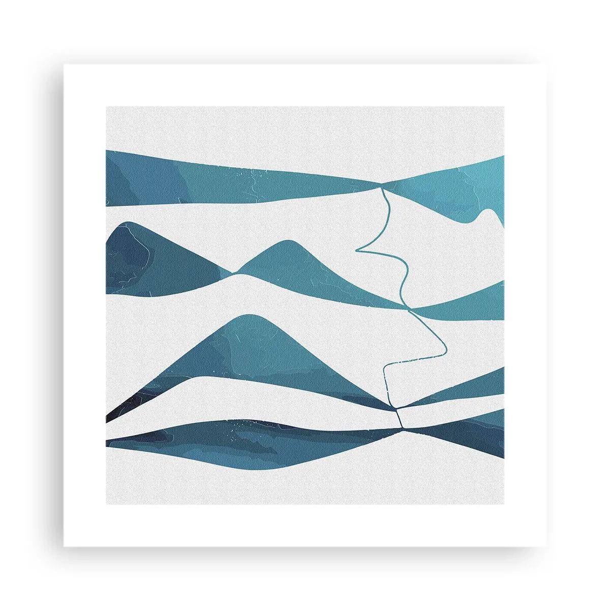 Poster - Abstraktion: türkisfarbene Verbindung - 40x40 cm