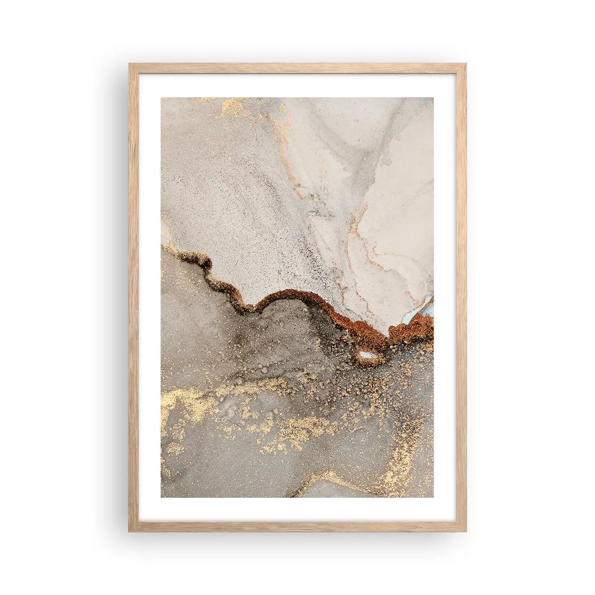 Poster in einem Rahmen aus heller Eiche - An der Grenze der Farben - 50x70 cm