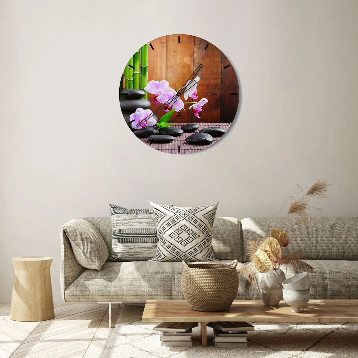 Wanduhr - Glasuhr - Treffen Sie die Freuden des Ostens - 40x40 cm