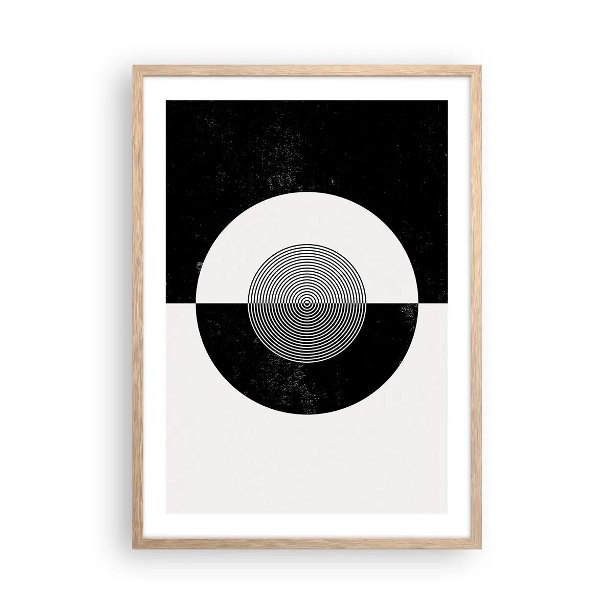 Poster in einem Rahmen aus heller Eiche - Harmonie in Schwarz und Weiß - 50x70 cm