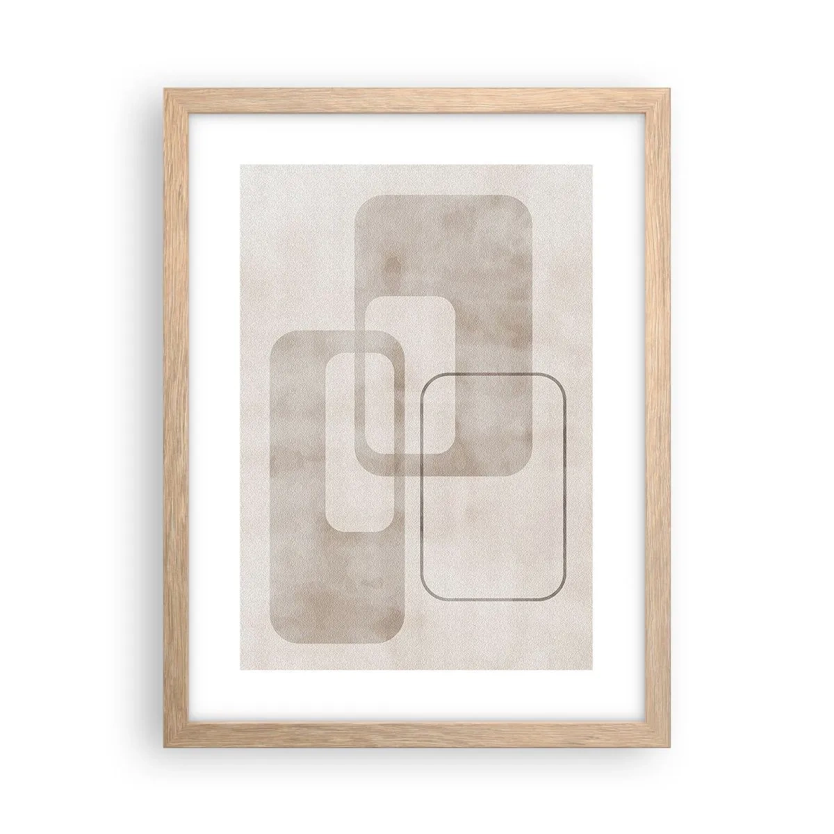 Poster in einem Rahmen aus heller Eiche - Geometrische Fuge - 30x40 cm