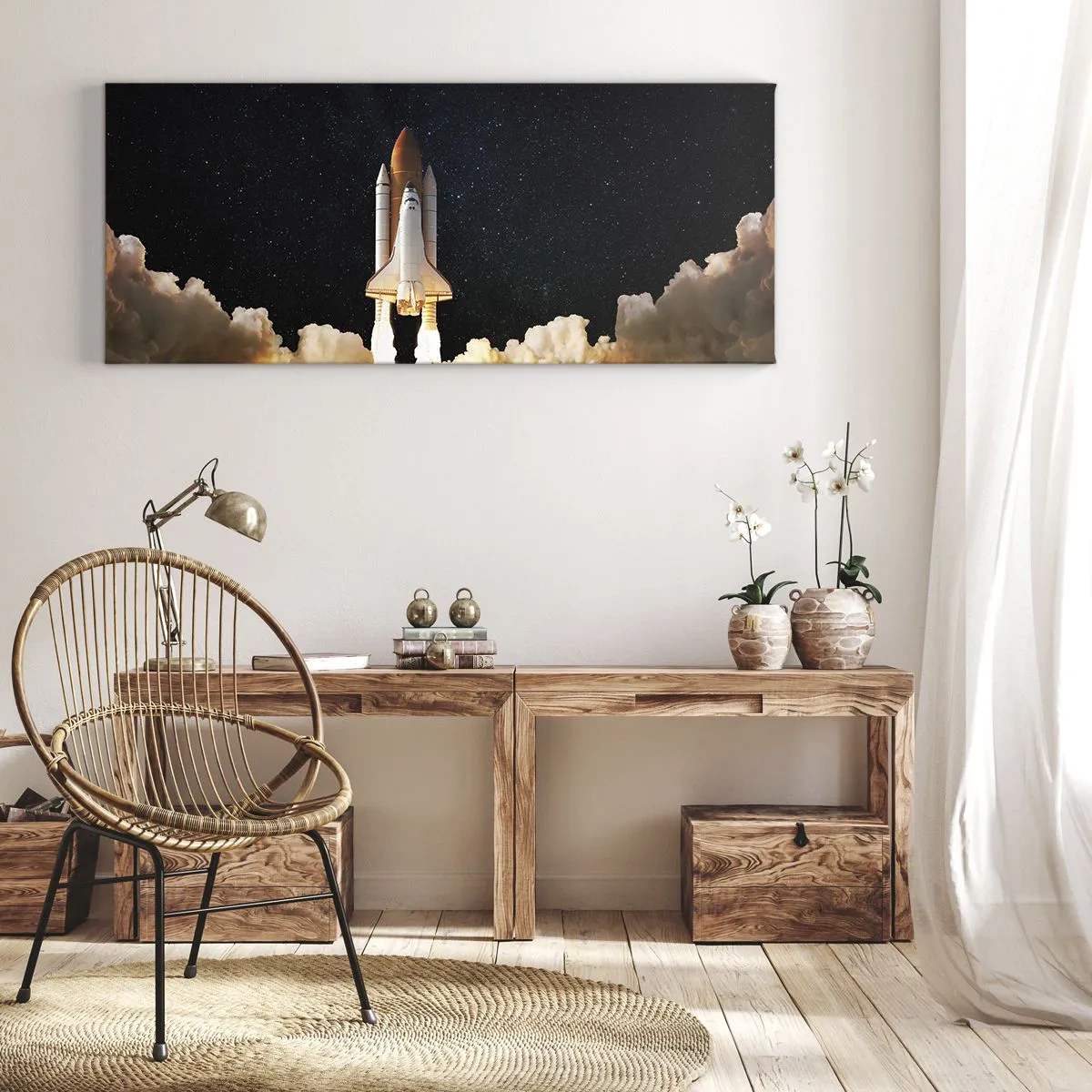 Bild auf Leinwand - Leinwandbild - Ad Astra! - 90x30 cm