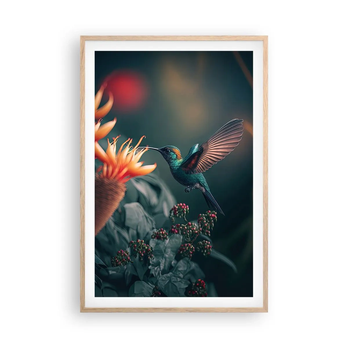 Poster in einem Rahmen aus heller Eiche - Wirklich buntes Leben - 61x91 cm