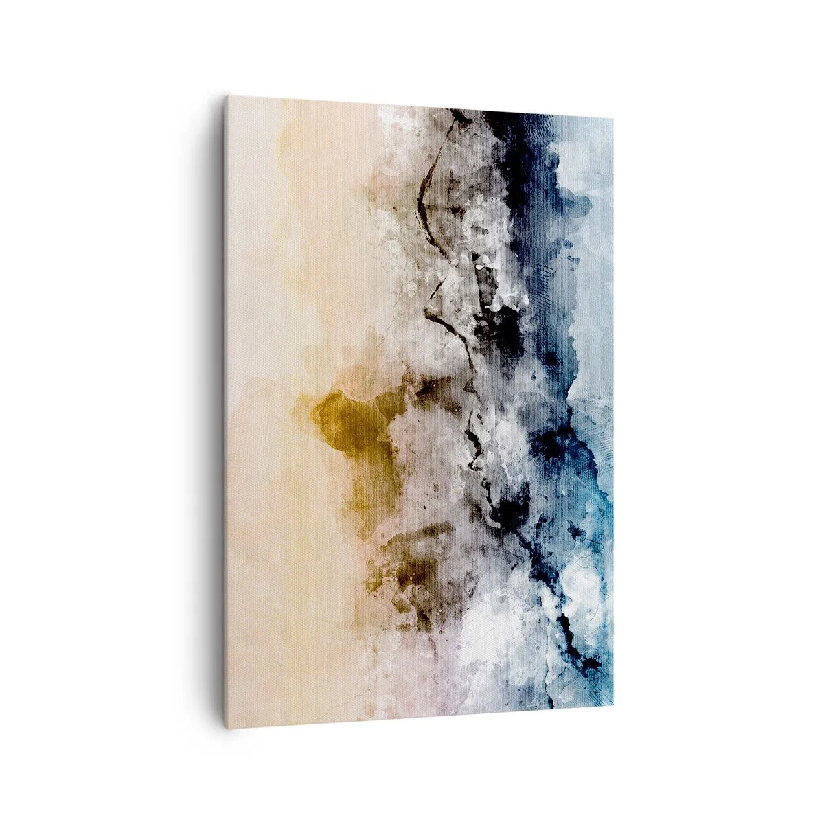 Bild auf Leinwand - Leinwandbild - Abstrakte Landschaft mit Nebel und dezenten Farben - 70x100cm - In einer Nebelwolke ertrunken - Moderne Wanddekoration für Wohnzimmer und Schlafzimmer ARTTOR