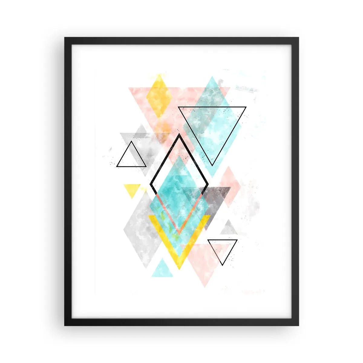 Poster in einem schwarzem Rahmen - Geometrisches Spiel - 40x50 cm
