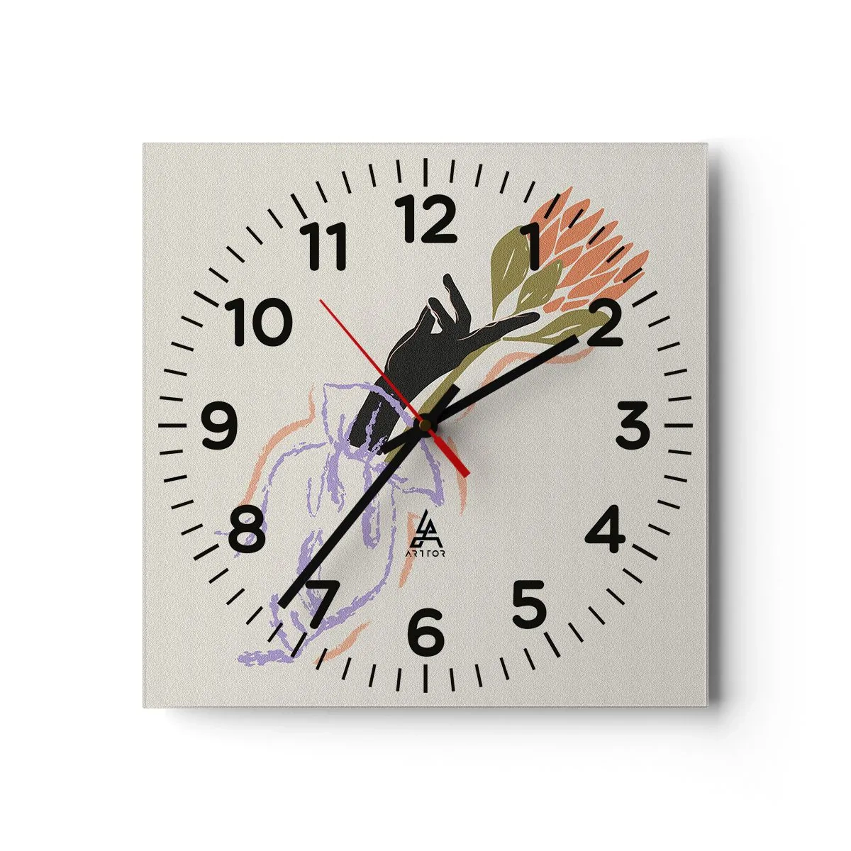 Wanduhr - Glasuhr - Schwesterliche Berührung - 30x30 cm