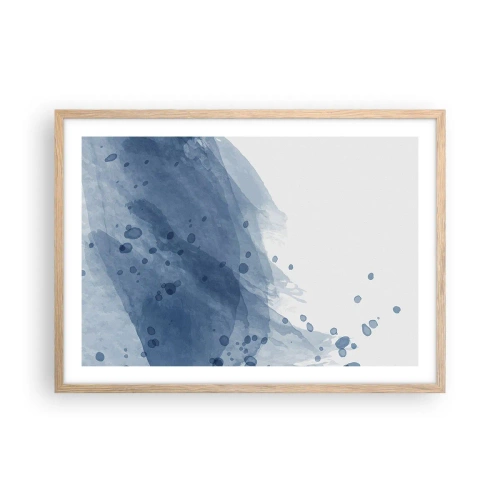 Poster in einem Rahmen aus heller Eiche - Blauer Tüll - 70x50 cm